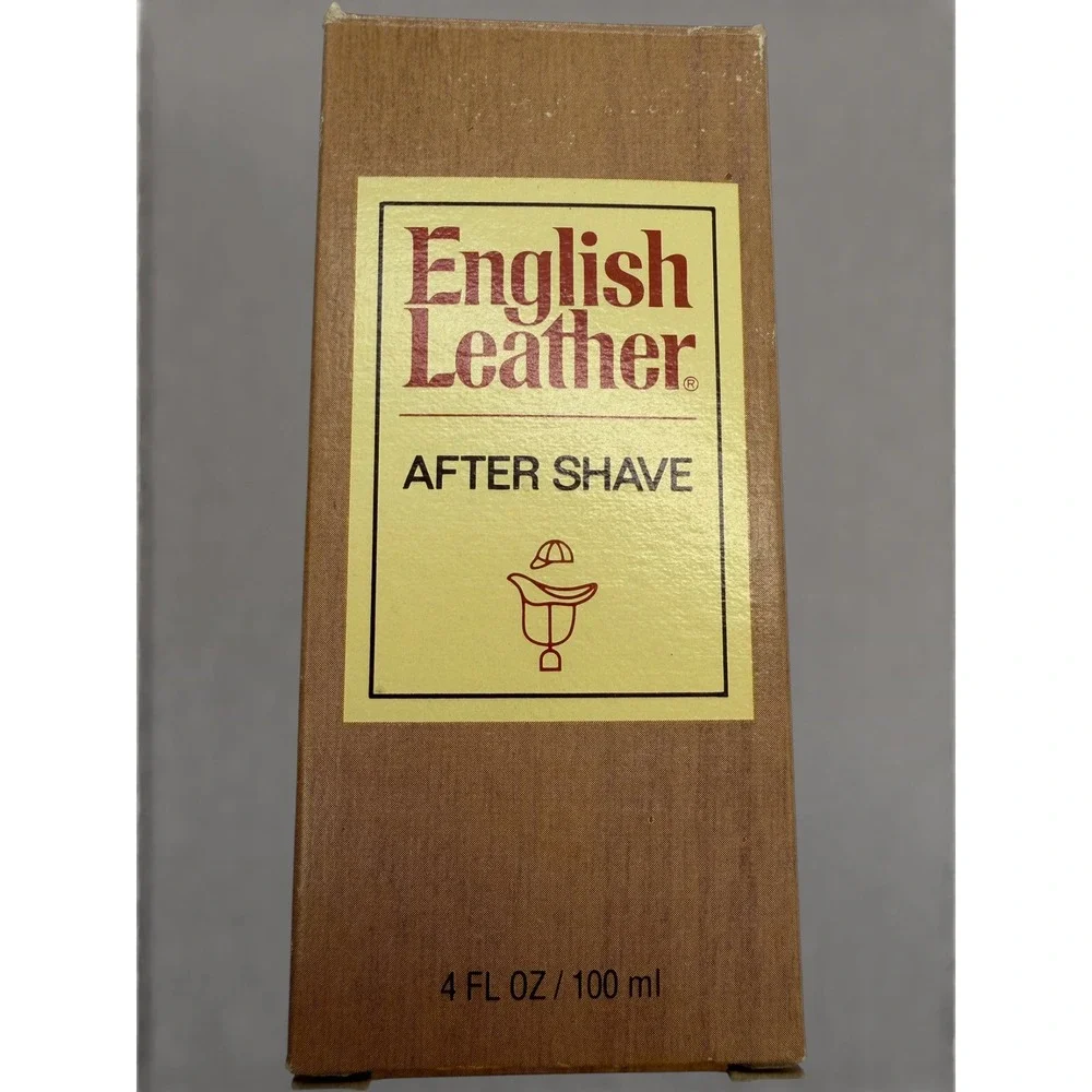 Vtg English Leather After Shave MEM Company 4oz 100ml Bottle with Box 1980s Dad